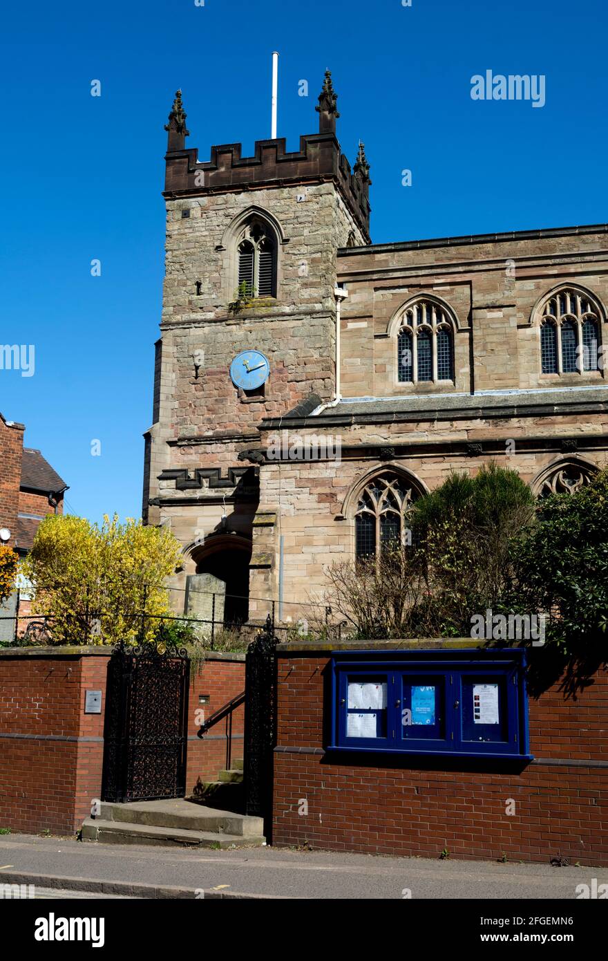 Gate detail, St. Mary`s Church, Moseley, Birmingham, England, UK Stock Photo